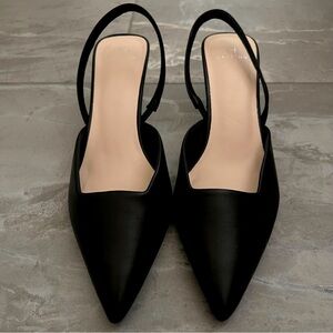 Black Slingback Kitten Heels